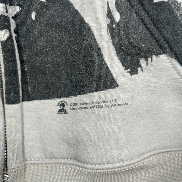 Artimonde Jimi Hendrix Hoodie Mens Medium grey full zip rock 2011 graphic - Picture 7 of 15